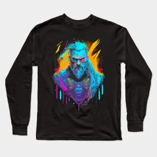 Neon Cyberpunk Viking - V1.10 Long Sleeve T-Shirt